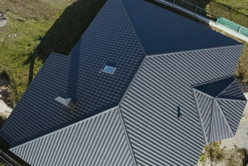 A Dutchmark metal roof installation